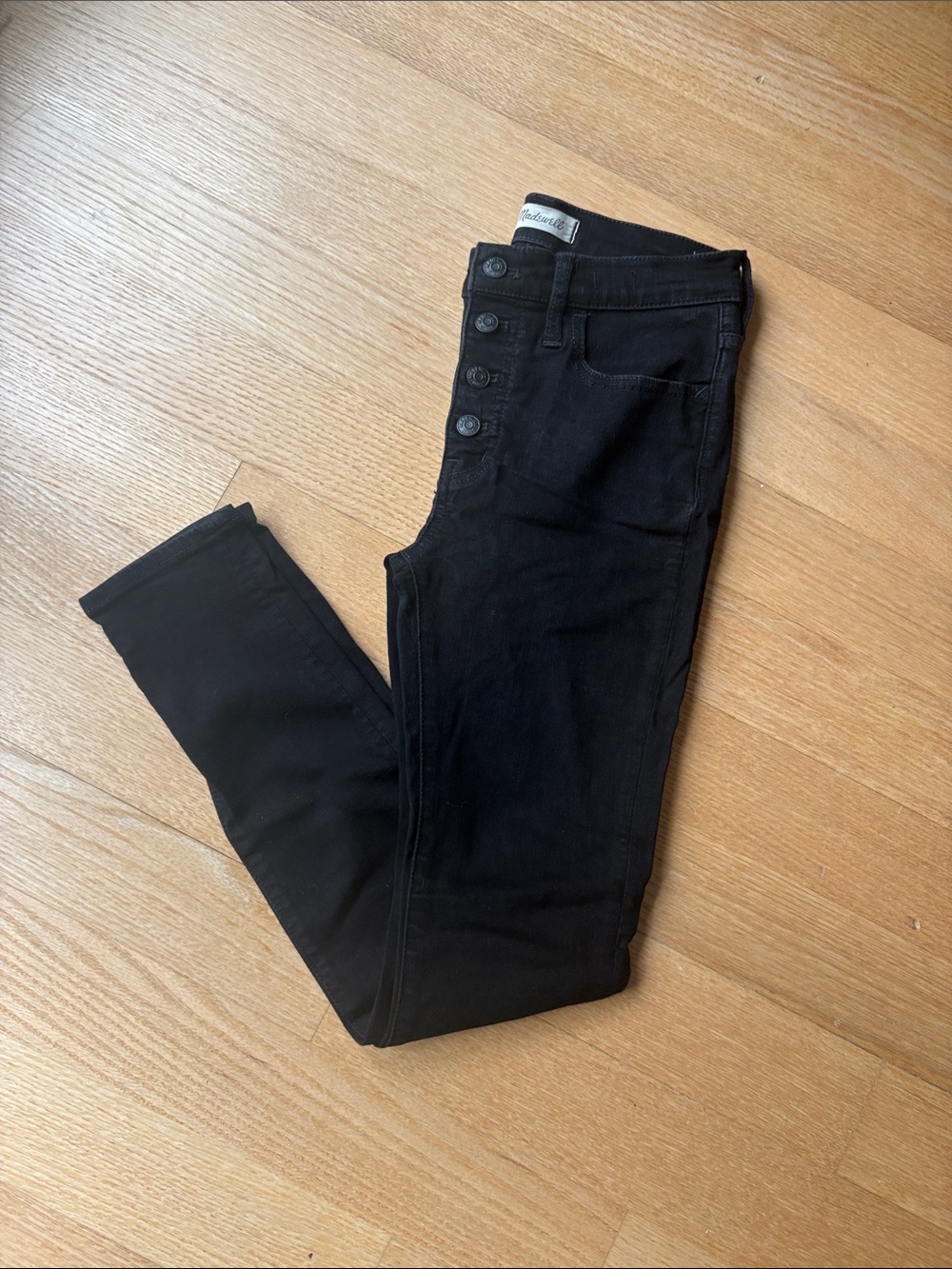 Madewell Black High-Rise Button-Fly Skinny Jeans